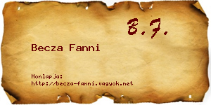 Becza Fanni névjegykártya