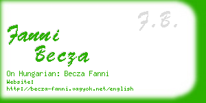 fanni becza business card